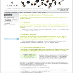 Les acteurs de l'Organisation Professionnelle - CEDAP, Réseau d'expertise sur les Organisations Professionnelles (fédération, syndicat)