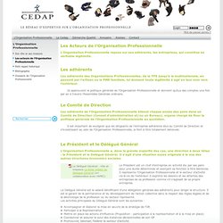 Les acteurs de l'Organisation Professionnelle - CEDAP, Réseau d'expertise sur les Organisations Professionnelles (fédération, syndicat)