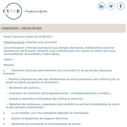 Le site d'emploi des professionnels de l'information et de la documentation : documentalistes, archivistes, iconographes, veilleurs, chefs de projet GED - site de recrutement en ligne dans l'Info-Doc.