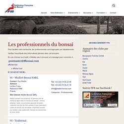 Les professionnels du bonsaï - Fédération Française de Bonsaï
