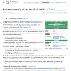 Professions et catégories socioprofessionnelles en France