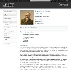 Professor Frank Jackson - Researchers - ANU