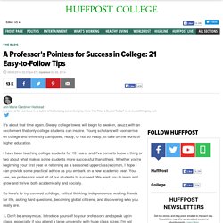 A Professor's Pointers for Success in College: 21 Easy-to-Follow Tips 