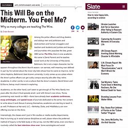 Why are professors at Harvard, Duke, and Middlebury teaching courses on David Simon's The Wire? - By Drake Bennett