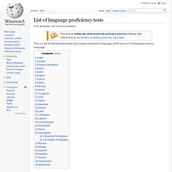 List of language proficiency tests