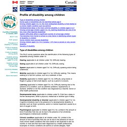 A profile of disability in Canada, 2001: Profile of disability among children