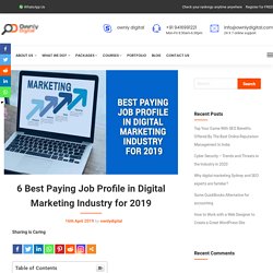 6 Best Paying Job Profile In Digital Marketing Industry 2019