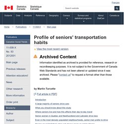 Profile of seniors' transportation habits