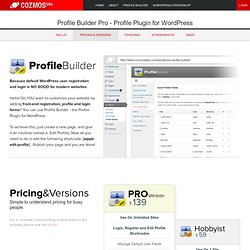 Profile Plugin WordPress - Profile Builder ProCozmoslabs