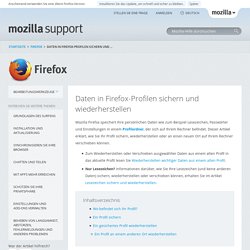Daten in Firefox-Profilen sichern und wiederherstellen