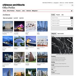 Profiles of Selected Architects