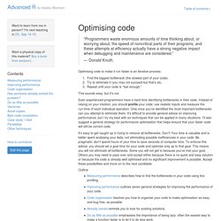 Profiling and benchmarking