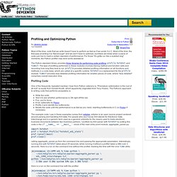 Profiling and Optimizing Python