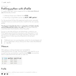 Profiling python with cProfile