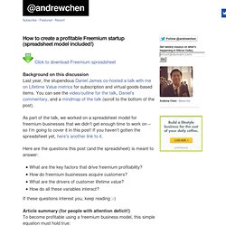 How to create a profitable Freemium startup (spreadsheet model included!)