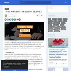 Three Profitable Startups For Students