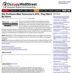 War Profiteers Meet Tomorrow In NYC. They Won't Be Alone.