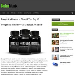 Progentra - Should You Buy it? - Nutramanix