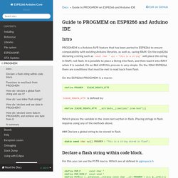 Guide to PROGMEM on ESP8266 and Arduino IDE — ESP8266 Arduino Core 2.4.0 documentation