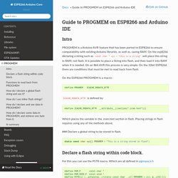 Guide to PROGMEM on ESP8266 and Arduino IDE — ESP8266 Arduino Core 2.4.0 documentation