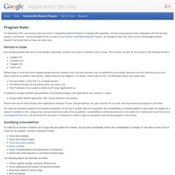 Program Rules – Application Security – Google