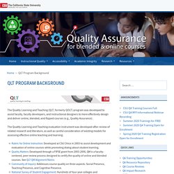 Quality Assurance for Blended and Online Courses