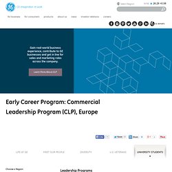 Early Career Program: Commercial Leadership Program (CLP), Europe