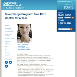 Take Charge Program: Free Birth Control for a Year