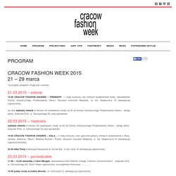 PROGRAM - Cracow Fashion WeekCracow Fashion Week