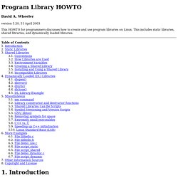 Program Library HOWTO