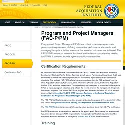 Program and Project Managers (FAC-P/PM)