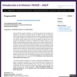 Introducción a la Historia / FAHCE – UNLP