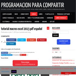 tutorial macros excel 2013 pdf español - Programacion Para Compartir