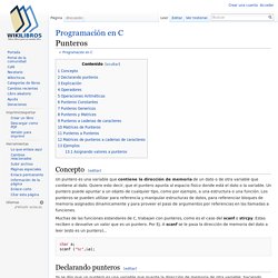 Programación en C/Punteros - Wikilibros