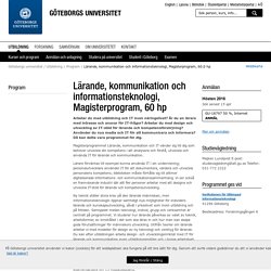 ProgramInformation - Utbildning, Göteborgs universitet