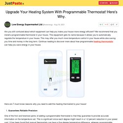 Upgrade Your Heating System With Programmable Thermostat! Here's Why.