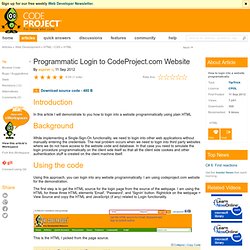 Programmatic login to CodeProject.com website
