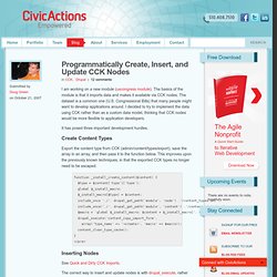 Programmatically Create, Insert, and Update CCK Nodes