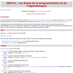 INF411 : Les bases de la programmation et de l'algorithmique