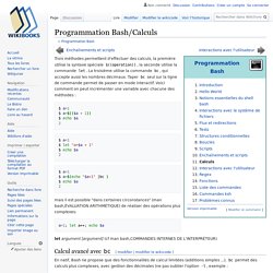 Programmation Bash/Calculs