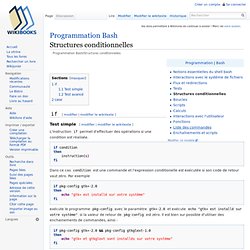 Programmation Bash/Structures conditionnelles