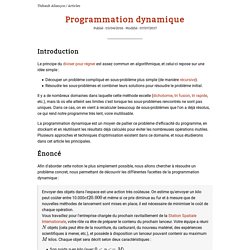 Programmation dynamique