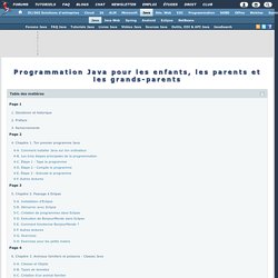 Programmation Java pour les enfants, les parents et les grands-parents