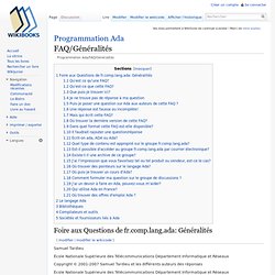 Programmation Ada/FAQ/Généralités
