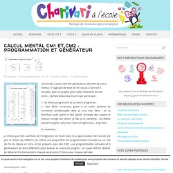 Calcul mental CM1 et CM2 : programmation et générateur – Charivari à l'école