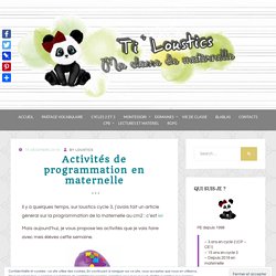 Activités de programmation en maternelle - Ti'loustics Informatique