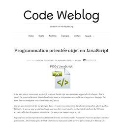 Programmation orientée objet en JavaScript