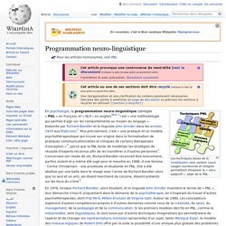 Programmation neuro-linguistique
