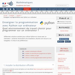 Enseigner la programmation avec Python sur ordinateur