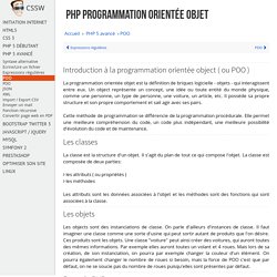 Programmation orientée objet POO en PHP